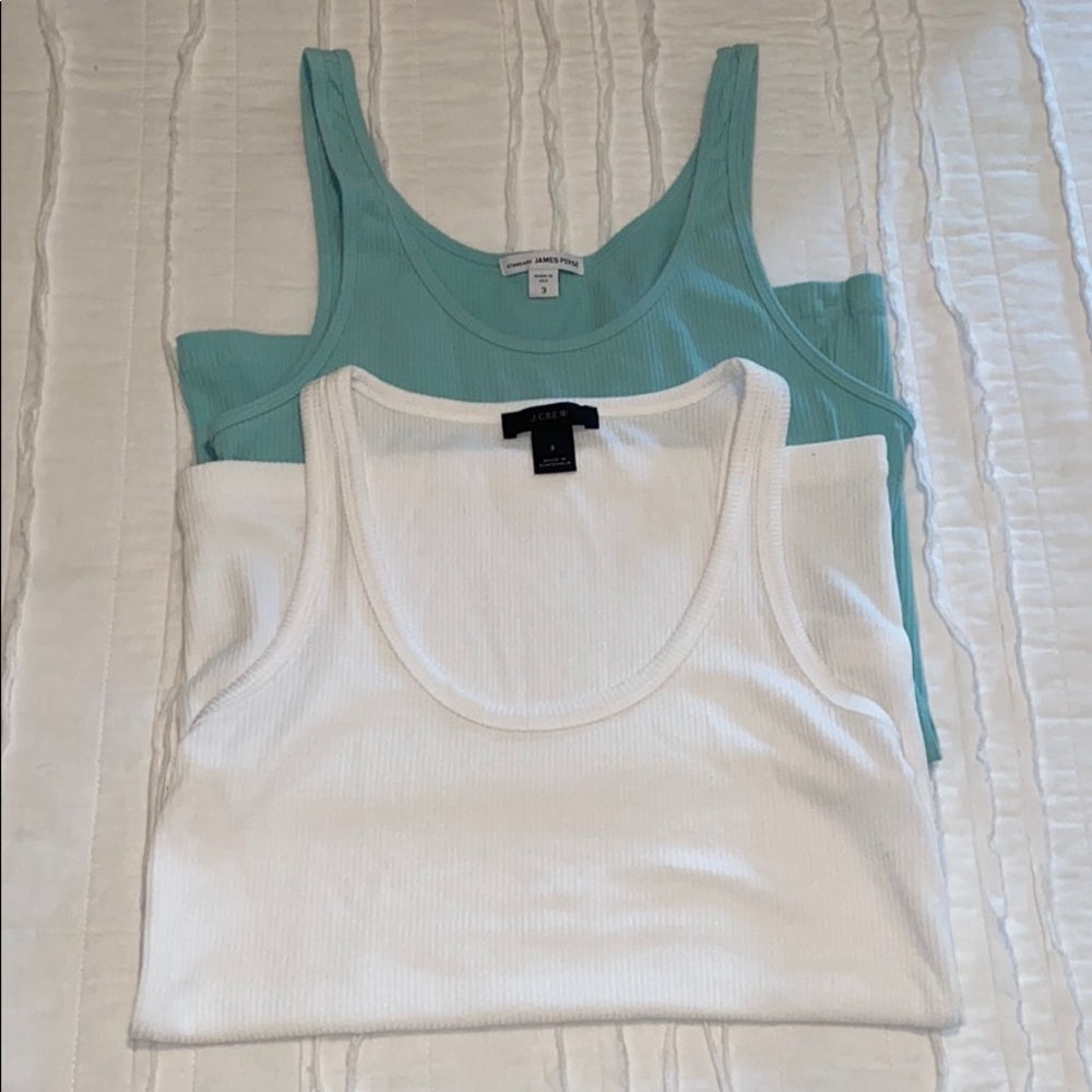 Two Ribbed Tanks. James Peres & J.Crew